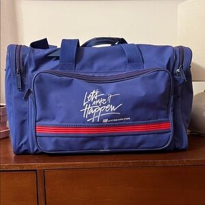 Blue United Airlines Vintage Duffel Bag